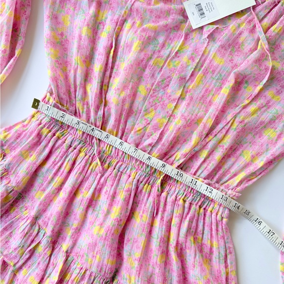 NWT LoveShackFancy Rayna Mini Dress in Melon Punch Floral Print Size M - Picture 11 of 16